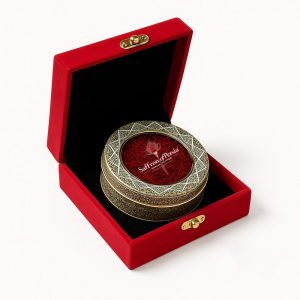 Super Negin Saffron 20g – Premium A++ Grade in Embossed Metal Box with Red Velvet Box