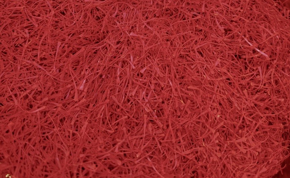 Premium Persian saffron threads close-up