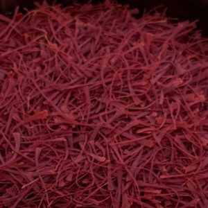 Close-up of premium Super Negin Saffron threads by Saffron of Persia