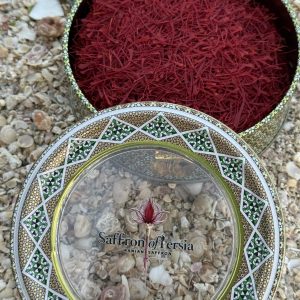Close-up of premium Super Negin Saffron strands by Saffron of Persia