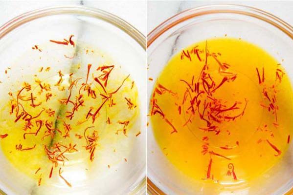مقایسه رنگ دهی زعفران اصل و تقلبی در آب سرد | Comparison of fake vs real saffron in water